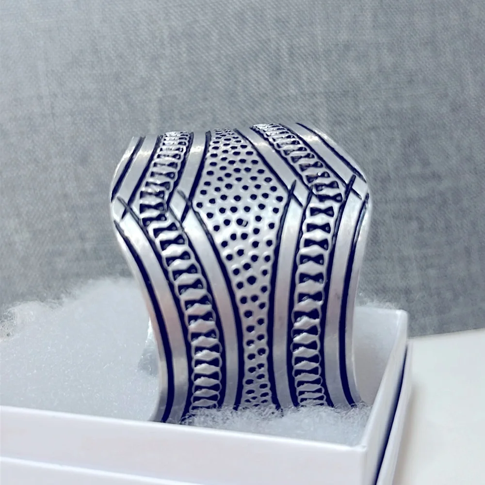 Native American Hopi Silver Overlay Cuff Bracelet - Picture 5 of 8